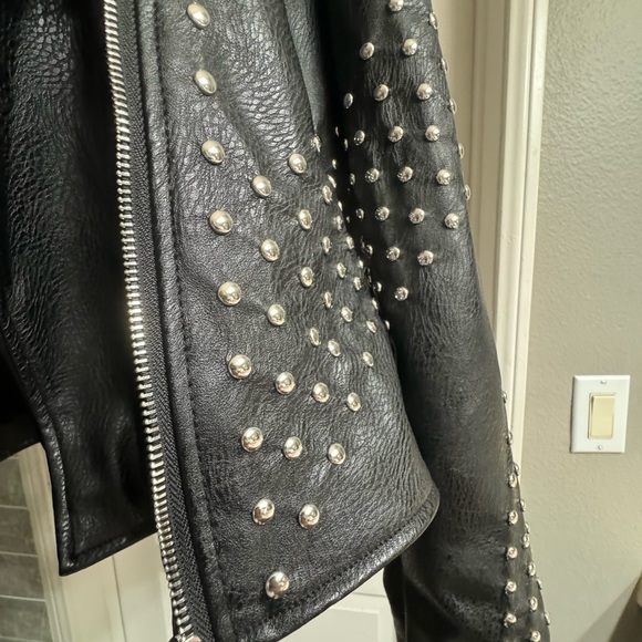 Akira Azalea Wang Simple Chain Stud Moto Jacket Faux Leather 1x plus - Picture 6 of 10